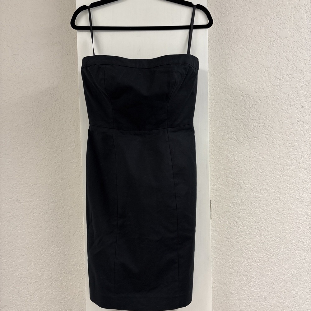 Gap Dress Women's Sz 4 Strapless Black Cotton LBD Cocktail Party '08 Back Zip